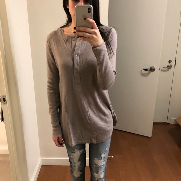 Lilac Grey Henley - Picture 5 of 6